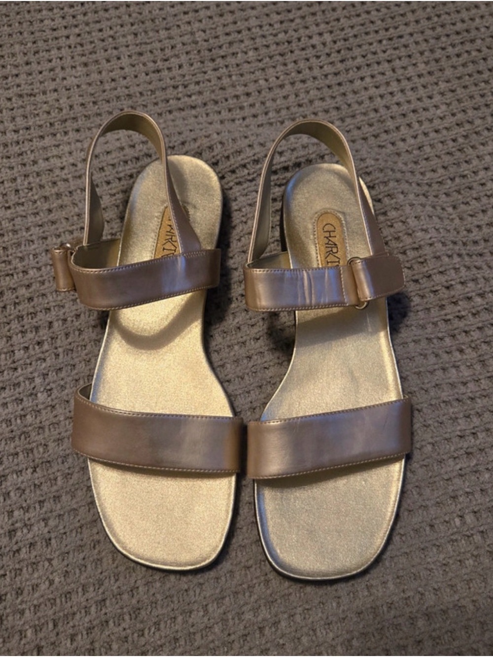 NWOT Charlies Bronze Brown Slingback Sandals